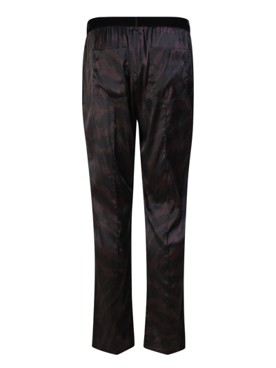 Shop Tom Ford Patterned Silk Pajama Pants In Purple