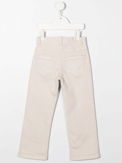 Shop Chloé Kids Beige Palazzo Jeans In New Beige