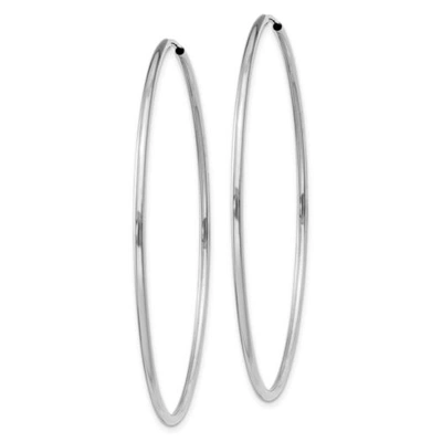 Pre-owned Goldia 14k White Gold 1.5mm Polished Endless Hoop Earrings