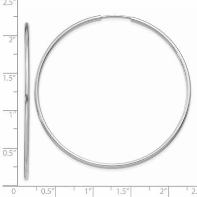 Pre-owned Goldia 14k White Gold 1.5mm Polished Endless Hoop Earrings