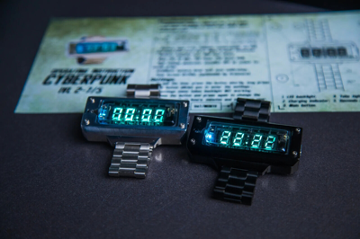 Pre-owned Nixoid Nixie Tube Watch Cyber Vfd Unique Wrist Watch With Visual Effects And Blue Light In Black