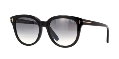 Pre-owned Tom Ford Olivia -02 Ft 0914 Shiny Black/grey Shaded (01b) Sunglasses