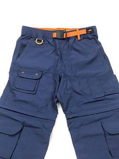 Pre-owned Polo Ralph Lauren Convertible Water-resistant Windbreaker Shorts To Pants In Light Navy