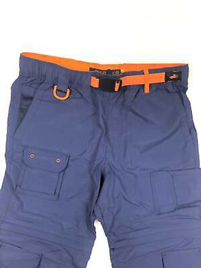 Pre-owned Polo Ralph Lauren Convertible Water-resistant Windbreaker Shorts To Pants In Light Navy