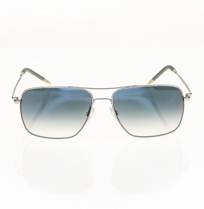 Pre-owned Oliver Peoples Clifton Ov1150 Metal Silver Blue Photochromic Glass Sunglass 1150