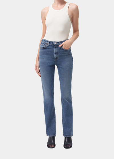 Shop Agolde Valen High-rise Slim Bootcut Jeans In Prophecy