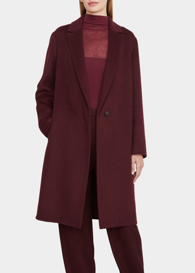 Vince Classic Straight Wool-blend Coat In Charcoal