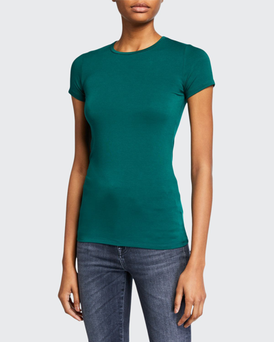 Shop Majestic Soft Touch Short-sleeve Crewneck T-shirt In Forest