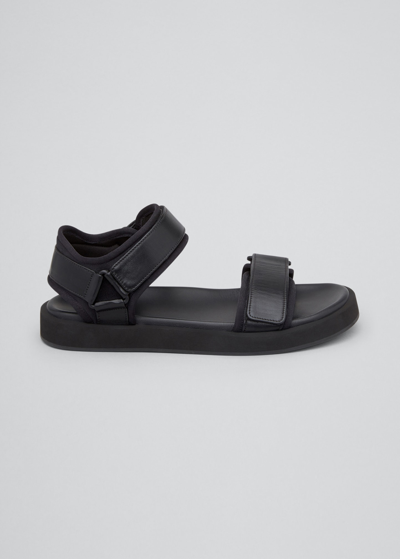The Row Hook-and-loop Sandals In Black | ModeSens