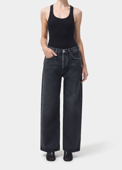 Shop Agolde Low-rise Baggy Wide Jeans In Paradox Md Was