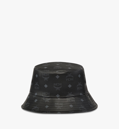 Shop Mcm Bucket Hat In Visetos In Black