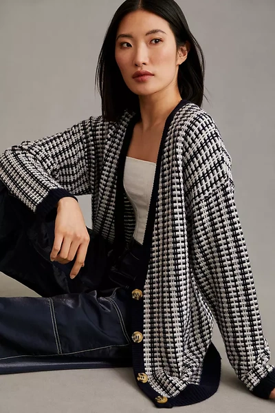 Stella Nova Ekin Two-tone Wool Cardigan In Beige | ModeSens