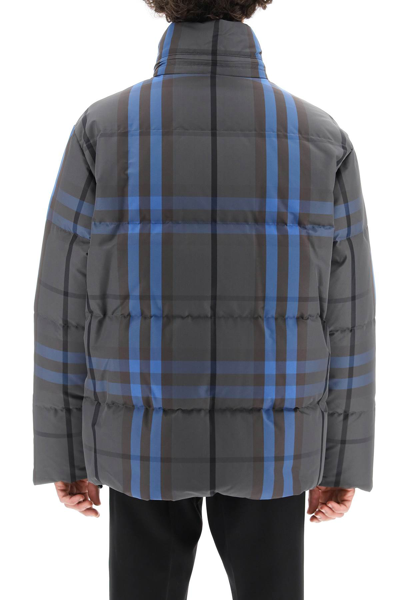 Shop Burberry Check Nylon Reversible Down Jacket In Multicolor