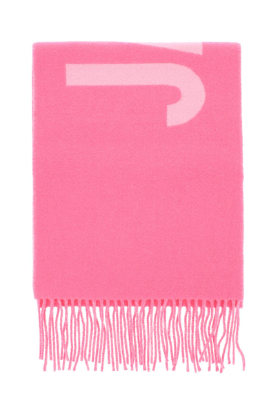 Shop Jacquemus Logo Wool Scarf In Multicolor