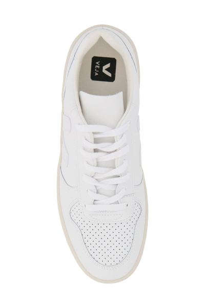 Shop Veja V-10 Leather Sneakers In White