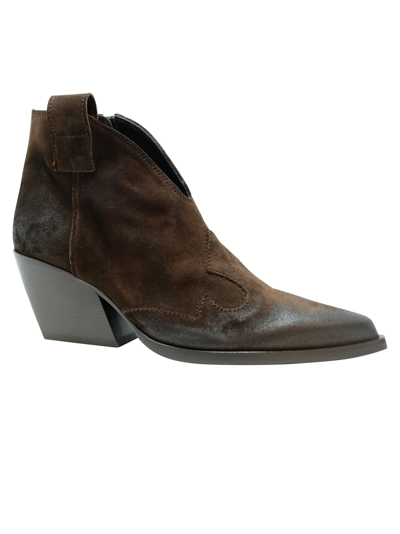 Shop Elena Iachi Suede Ankle Boots In Dark Brown