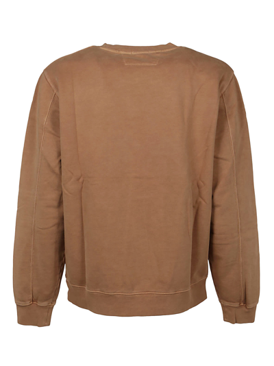 Shop C.p. Company Diagonal Fleece Sweatshirt In Cumin