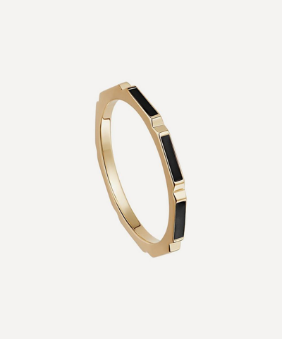 ASTLEY CLARKE 18CT GOLD PLATED VERMEIL SILVER AUBAR ENAMEL STACKING RING 