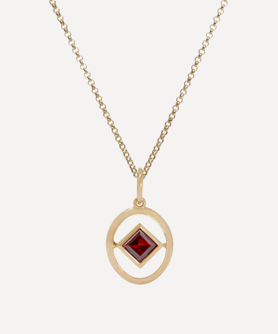 Shop Annoushka 14ct Gold Garnet Birthstone Pendant Necklace