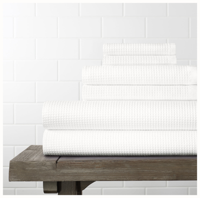 Boll & Branch Organic Waffle Terry Bath Sheet Set In White