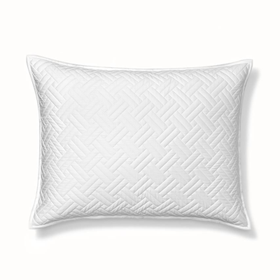 Shop Boll & Branch Organic Signature Basketweave Quilted Sham In White
