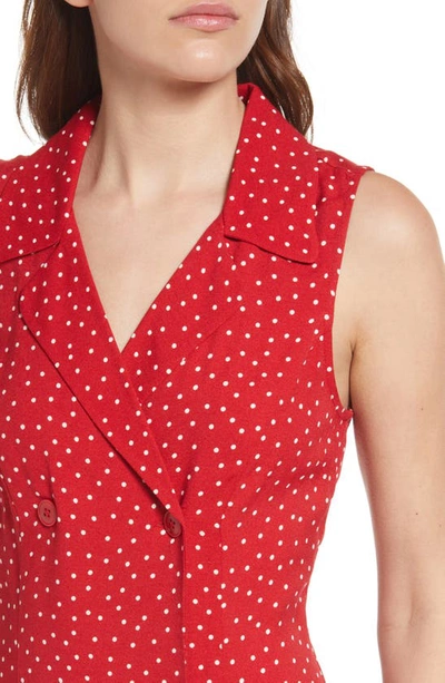 Shop Reformation Polka Dot Minidress In Ditty