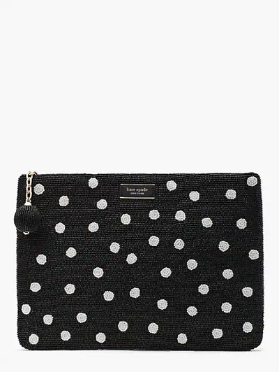 Shop Kate Spade On Purpose Gia Large Pouch In Black