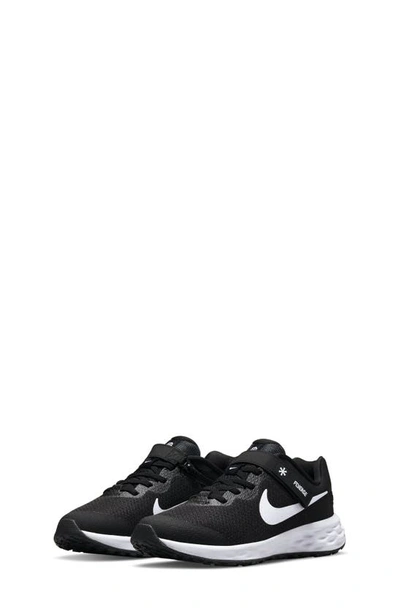 Shop Nike Revolution 6 Flyease Running Shoe In Black/ White/ Smoke Grey