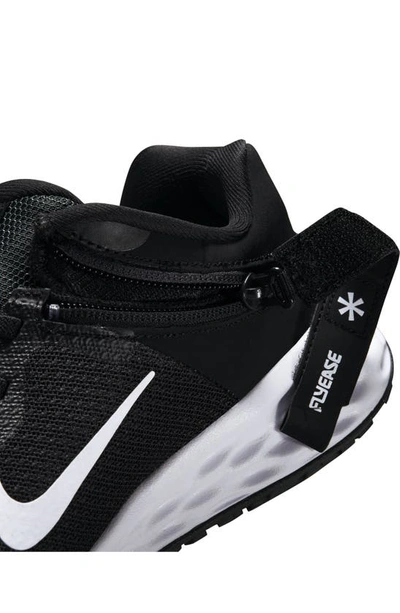 Shop Nike Revolution 6 Flyease Running Shoe In Black/ White/ Smoke Grey