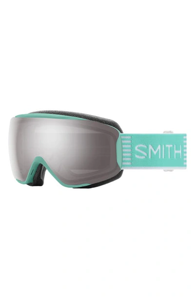 Shop Smith Moment 192mm Chromapop™ Low Bridge Snow Goggles In Iceberg Stripes / Platinum