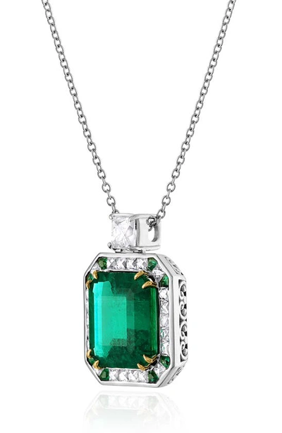 Shop Mindi Mond Emerald & Diamond Pendant Necklace In Em/ Dia/ 18k