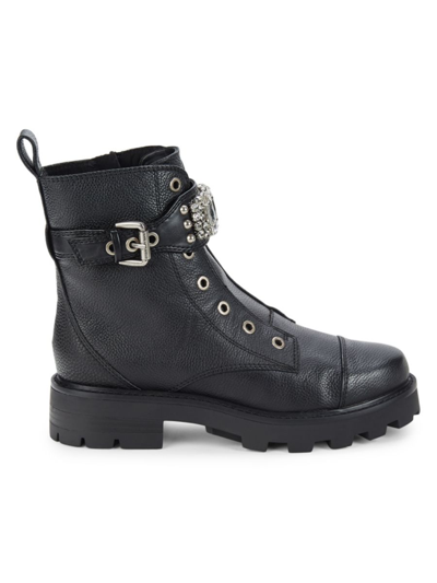 Karl Lagerfeld Women's Maika Rhinestone Biker Boots In Black | ModeSens