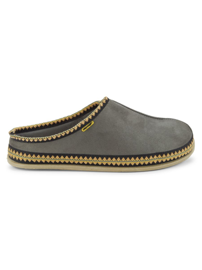 Shop Deer Stags Men's Wherever Embroidered Trim Slippers In Grey