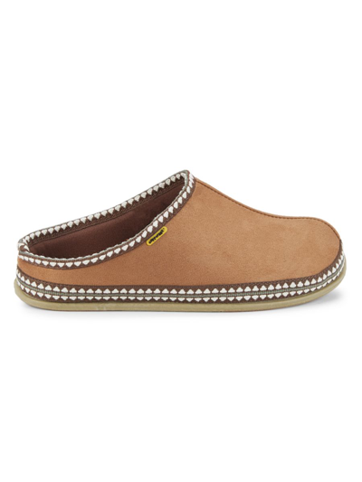 Shop Deer Stags Men's Wherever Embroidered Trim Slippers In Chestnut
