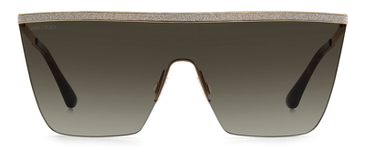 Shop Jimmy Choo Leah/s Ha 06j Shield Sunglasses In Brown
