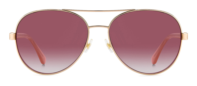 Shop Kate Spade Averie/s Jr 000 Aviator Polarized Sunglasses In Pink