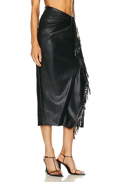 Shop Jonathan Simkhai Sabine Fringe Wrap Skirt In Black