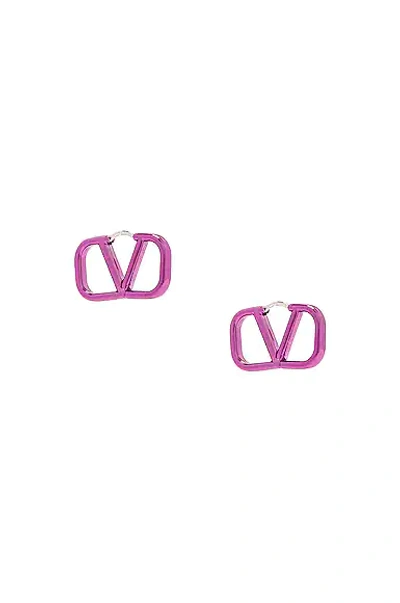 Shop Valentino Small V Logo Signature Earrings In Pink