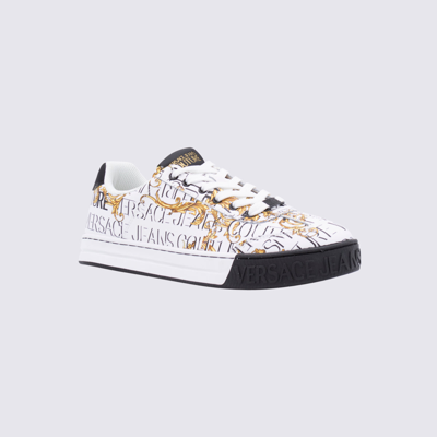 Shop Versace Jeans Couture Versace Jeans Multicolour Leather Sneakers In White