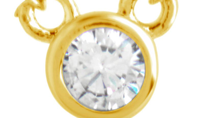 Sterling Forever 14k Yellow Gold Plated Bezel Cubic Zirconia Tag Layered Necklace In Gold