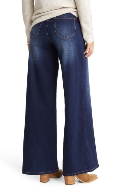 1822 Denim Over The Bump High Waist Wide Leg Maternity Jeans In Lennox