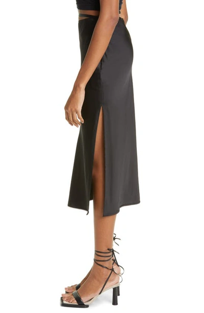 Shop Jacquemus La Jupe Notte Satin Skirt In Black