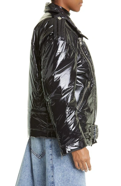 Shop Vaquera Oversize Puffer Moto Jacket In Black