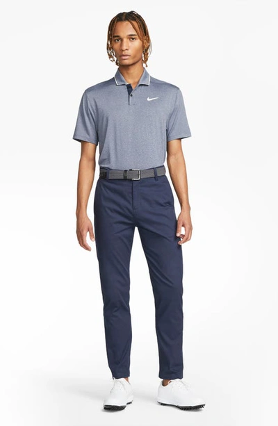 Shop Nike Dri-fit Vapor Tipped Golf Polo In Obsidian/ Pure/ Photon Dust