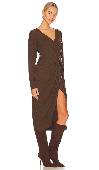 Shop Astr Mazzy Midi Dress In Brown
