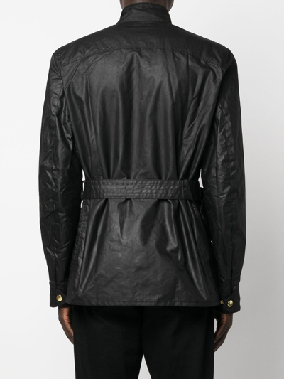 Barbour International Union Jack Wax Jacket In Schwarz