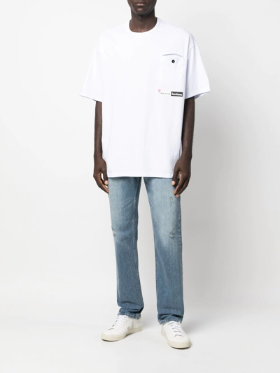 Incotex Logo-print Cotton T-shirt In Weiss
