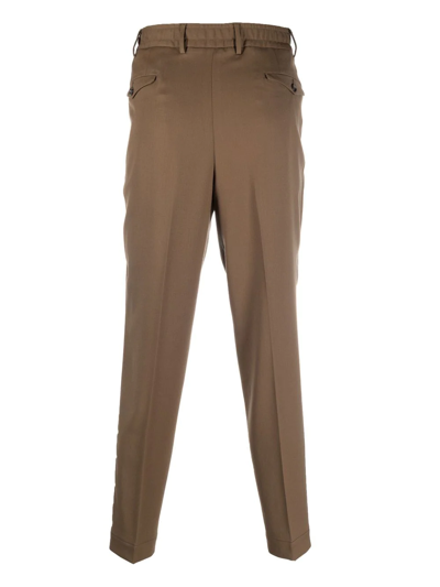 Dell'oglio Tapered Wool-blend Trousers In Braun