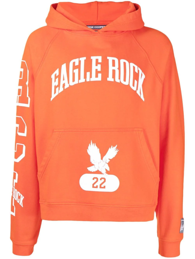 Shop Reese Cooper Logo-print Cotton Hoodie In Orange