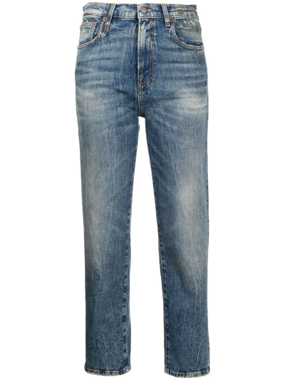 Shop R13 Cropped-leg Denim Jeans In Blau